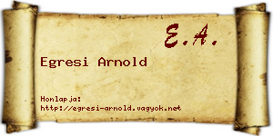 Egresi Arnold névjegykártya